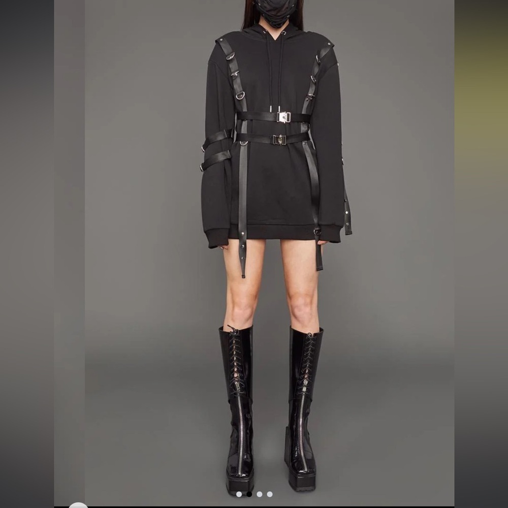 POSTER GIRL Black Harness Hoodie Sweater